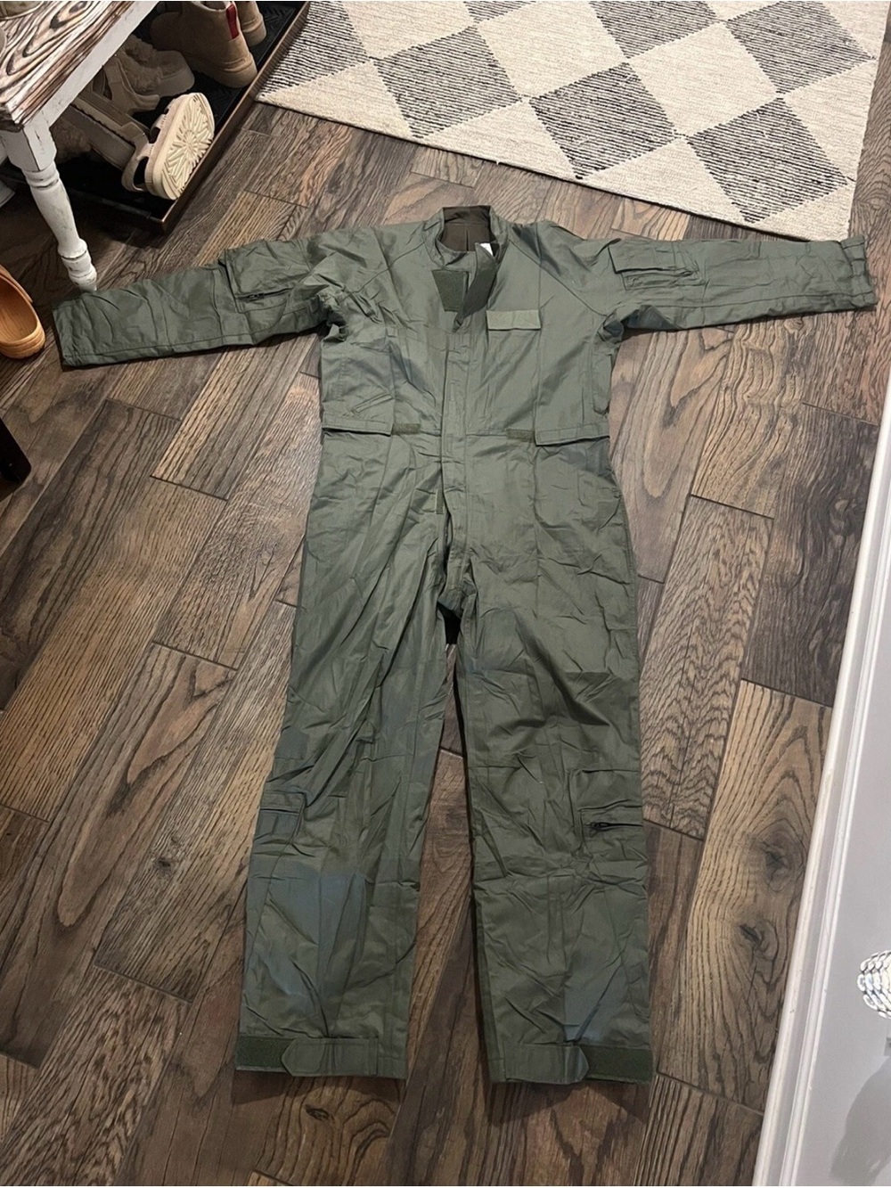 Olive Green Military-Style Flight Coverall